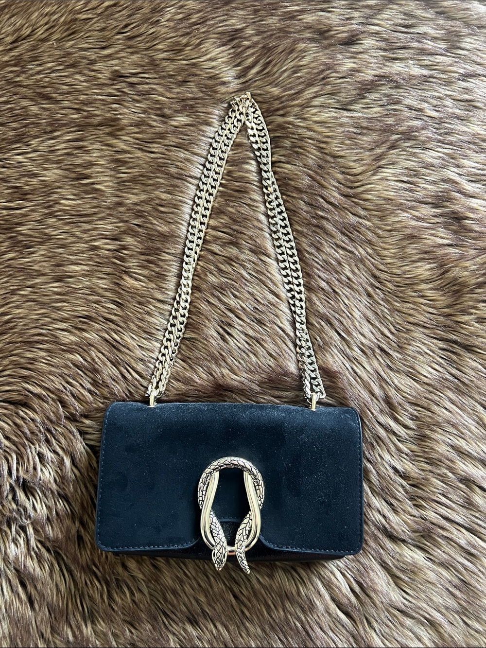 Gold & Black Express Chain Bag